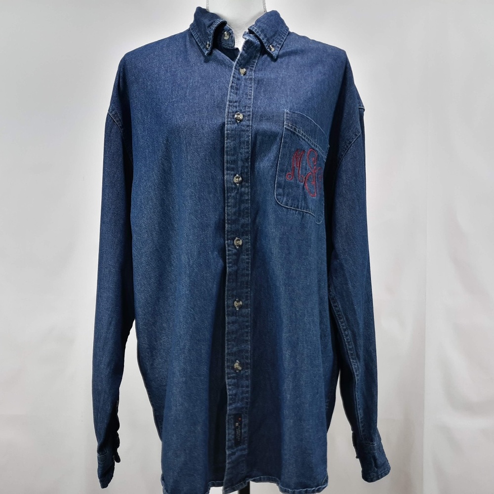 PORT AND COMPANY*4 Ladies Long Sleeve Denim Shirt
